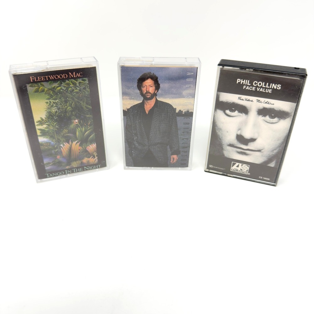 Fleetwood Mac Eric Clapton Phil‎ Collins Cassette Tape Lot 3 Albums Rock Music
